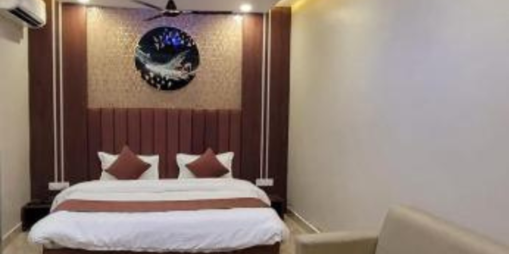 Hotel room in Orai with modern amenities at Navodaya Sarovar